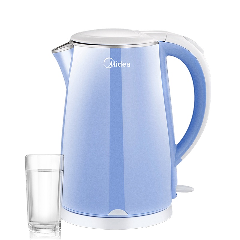 美的WHJ1705C电热烧水壶家用304不锈钢快速正品大容量1.7L.