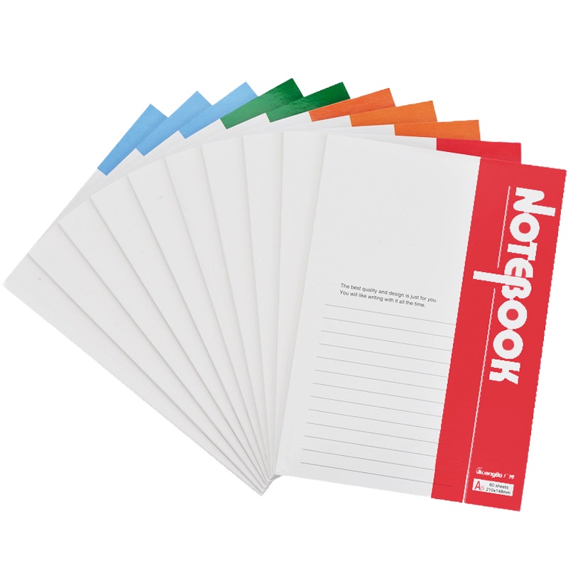 广博GBR0791 A5 60张记事本10本/包 2包装 办公软抄本 日记本子 记录本 笔记本办公用品笔记本/记事本混色