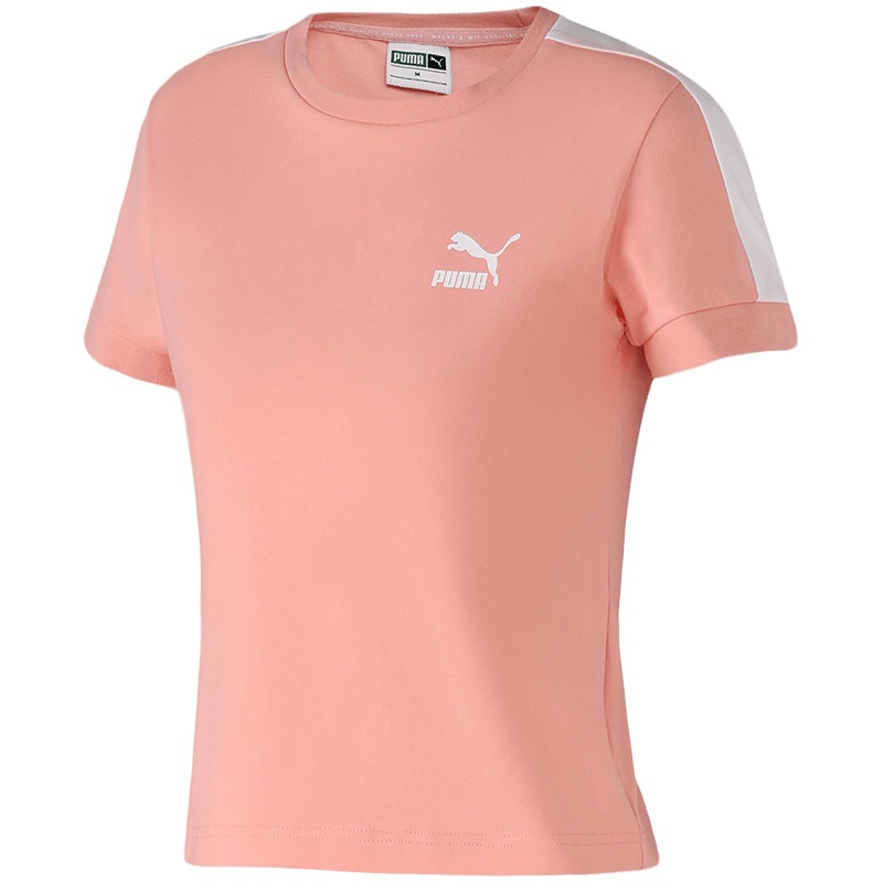 PUMA彪马女装跑步训练运动休闲圆领短袖T恤579407 L 57940719桃粉色