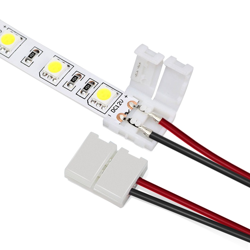 单拍补运费8mm10mm单色七彩灯带免焊对接头快速单边双边出线DC开关连接头