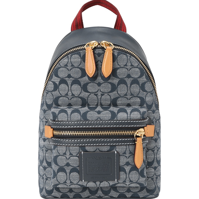 COACH 蔻驰 CHAMBRAY ACADEMY 双肩包 牛仔金扣3801