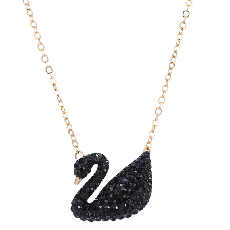 Swarovski 施华洛世奇 黑色天鹅镀玫瑰金色女士项链吊坠 5204134