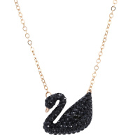 Swarovski 施华洛世奇 黑色天鹅镀玫瑰金色女士项链吊坠 5204134