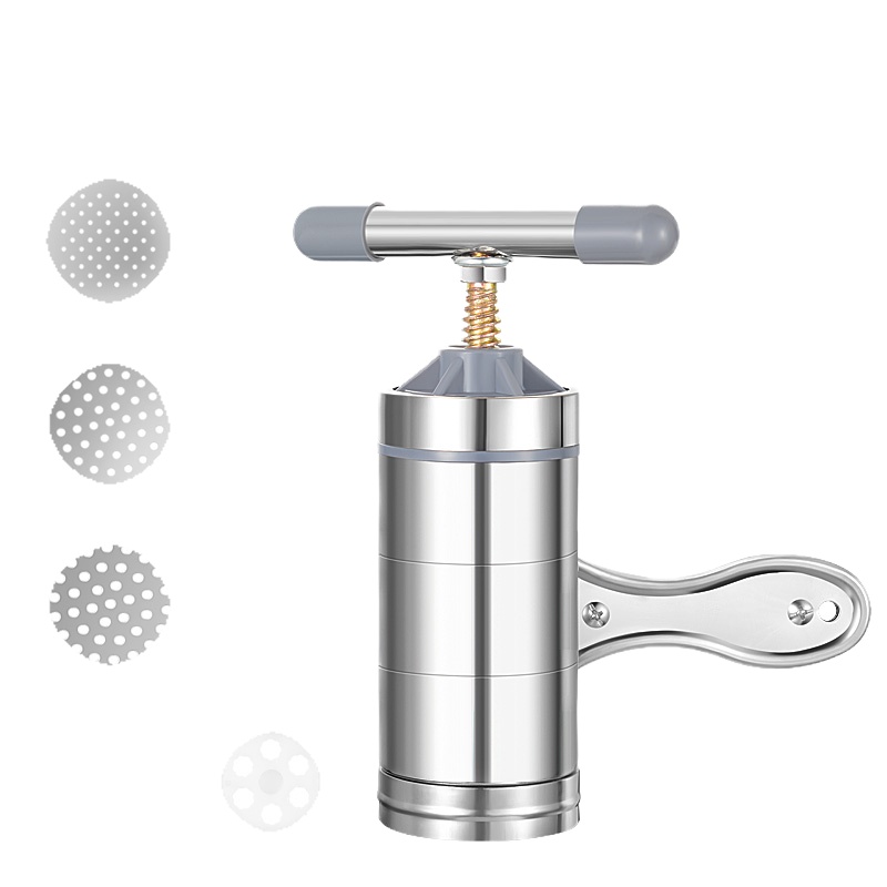 手摇挤面条小型面条机家用时光旧巷手动手摇手拧压面机不锈钢饸饹机 D型6个模板