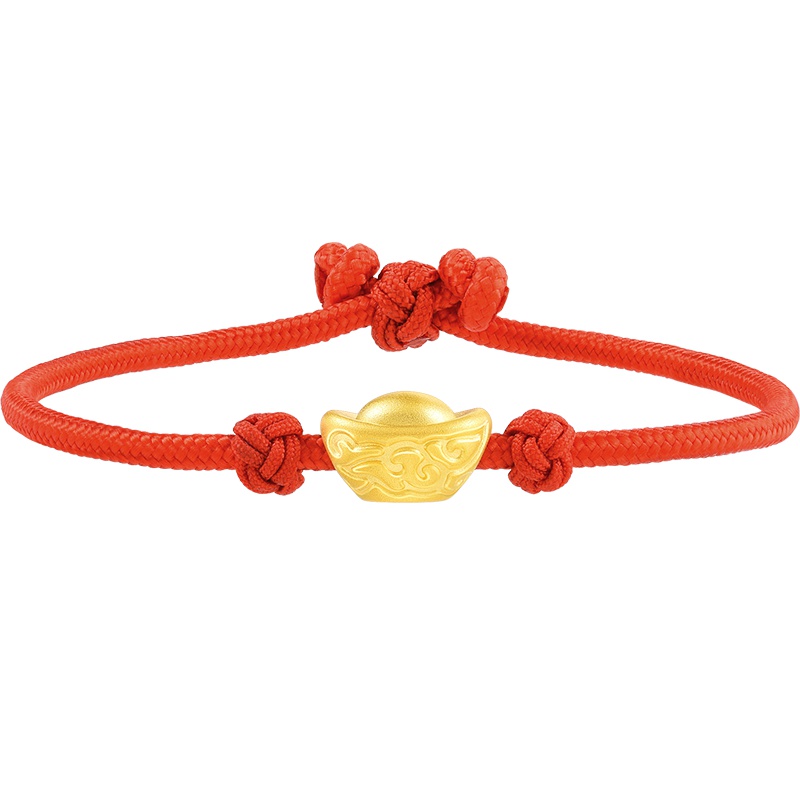 周生生(CHOW SANG SANG)首饰(足金)金元宝红绳金手链定价