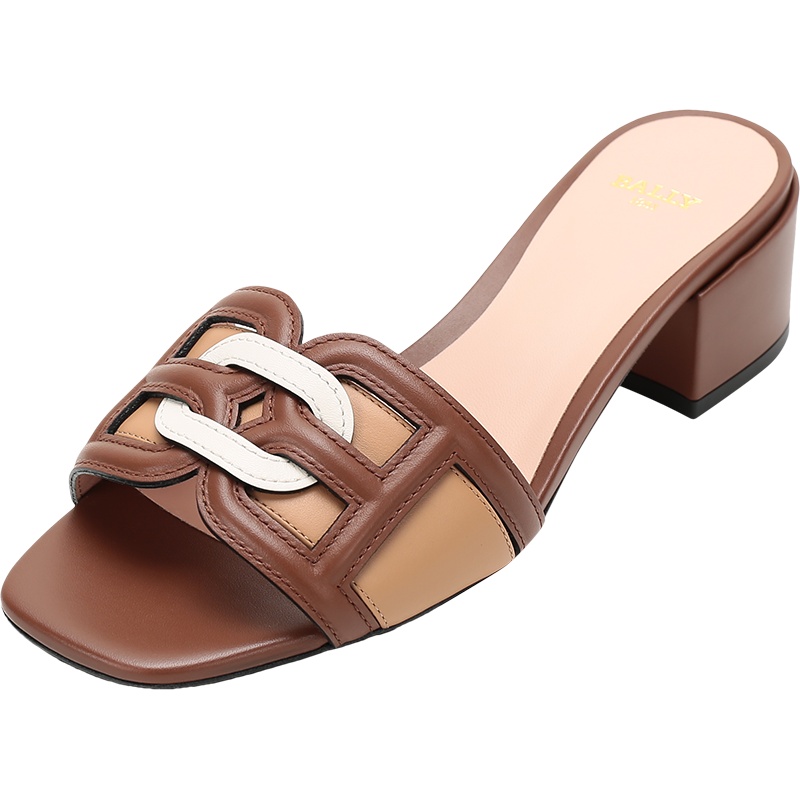 BALLY 巴利 女士 皮质低粗跟凉鞋拖鞋凉拖 PEONI 40