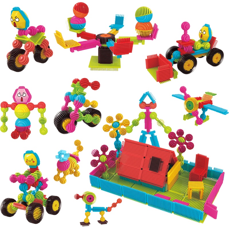 纽奇(Nukied)儿童益智积木玩具以色列感统创意拼搭积木拼插组装儿童男孩女孩益智早教abs塑胶积木玩具135PCS