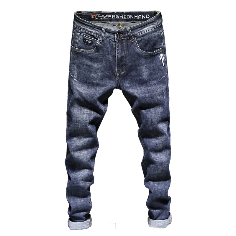 2021秋冬新款商务牛仔裤男士修身小直筒弹力男士牛仔裤 男柔软舒适透气长裤子李维犀牛LEEVIRHINO