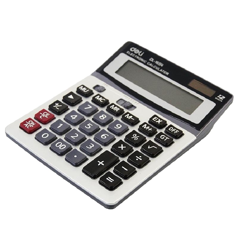 得力1654桌面计算器(银)(台)银行财务办公计算机 桌面计算器 办公用品