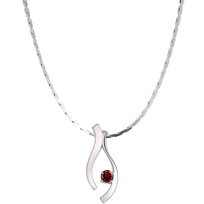 石头记 天然紫水晶项链吊坠女 925银锁骨链情人节