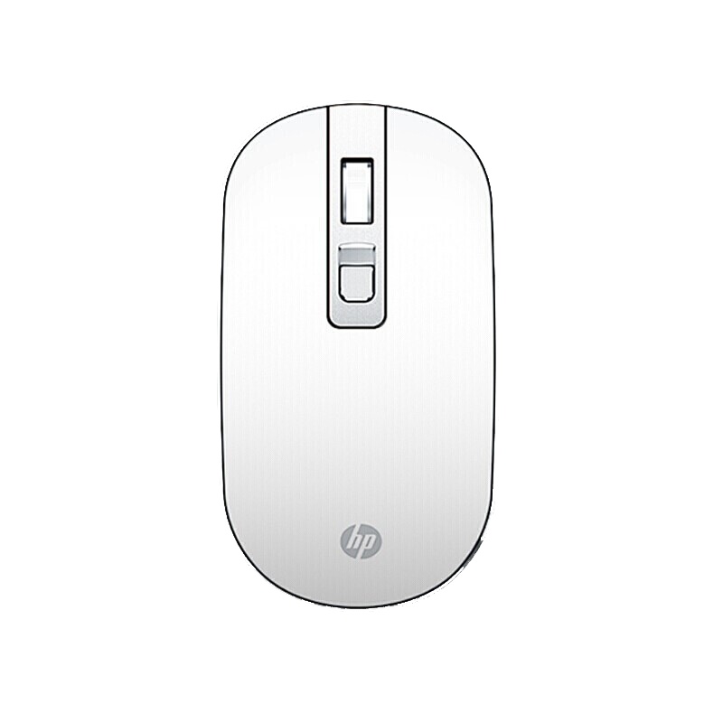 惠普(HP)无线鼠标s4000微声轻薄便携笔记本电脑办公鼠标 银白色