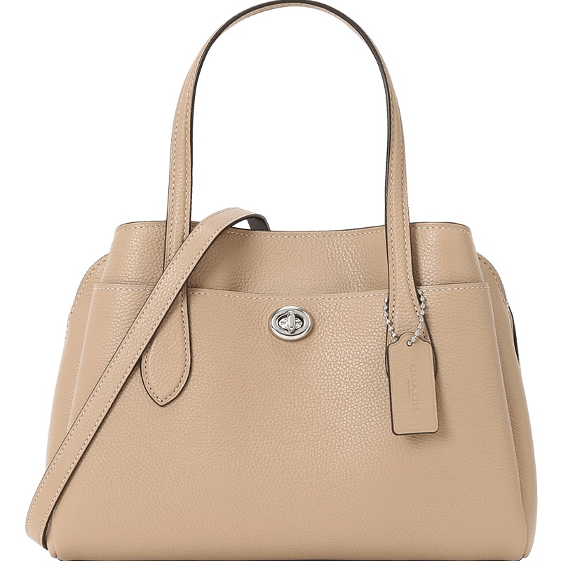 COACH 蔻驰 通勤肩背包 女士斜挎包 椭圆扣粒面皮9174