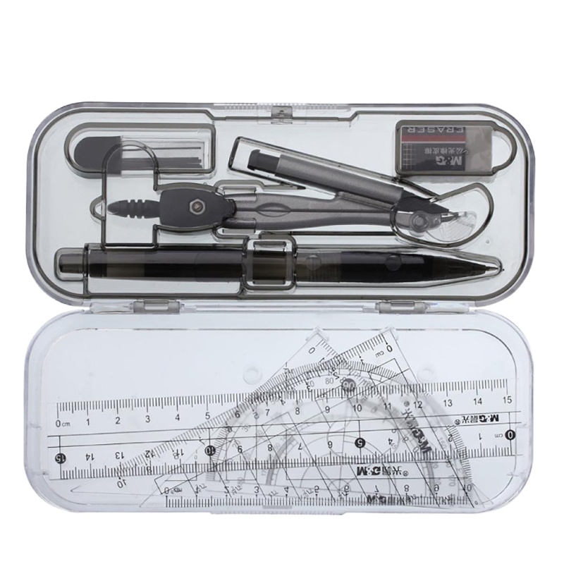 晨光(M&G) 90807学生圆规 八件套装 绘图 考试专用尺子三角板文具 单套装