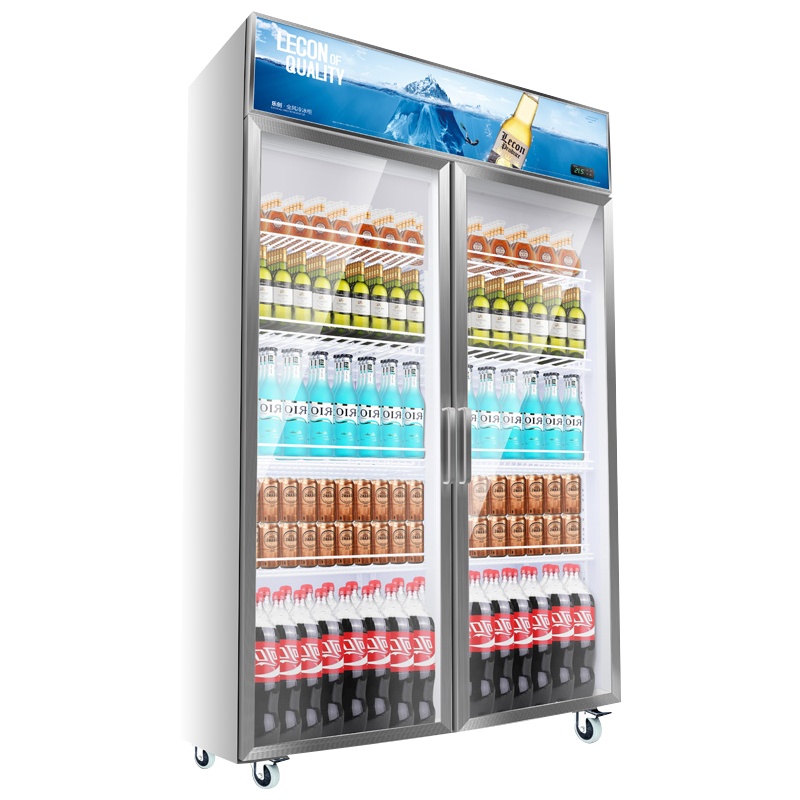 飞天鼠(FTIANSHU) 800L双门展示柜冷藏柜保鲜柜立式冰柜商用冰箱饮料展示柜超市冰柜水果保鲜柜便利店保鲜啤酒柜