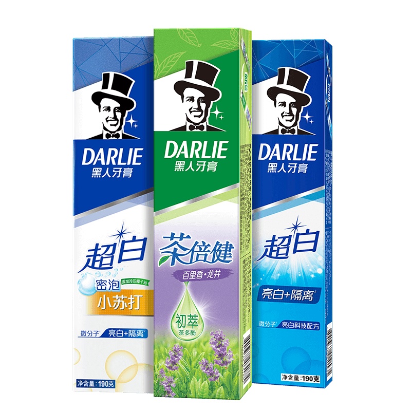 DARLIE黑人龙井绿茶140g三支装清新口气洁净亮白