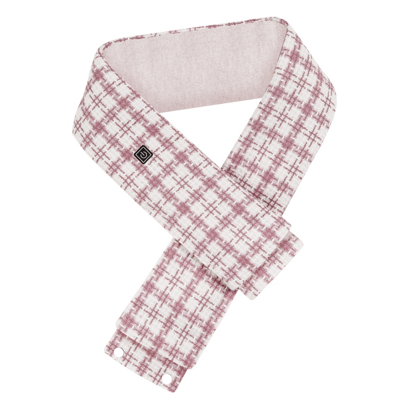 苏宁宜品智能发热围巾冬季护颈椎保暖热敷理疗仪电加热围脖秋冬暖腰腹送礼物儿童成人可用/升级长款米粉色格子