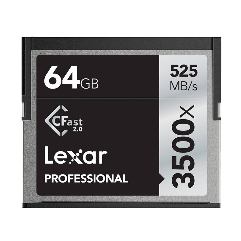 雷克沙(Lexar)64GB CFast 2.0卡 3500X读525MB/s写375MB/s单反相机内存卡摄像机存储卡
