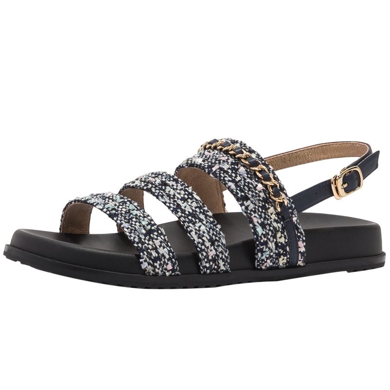 St&Sat/星期六夏拼色低跟凉鞋甜美一字带女鞋SS02115267