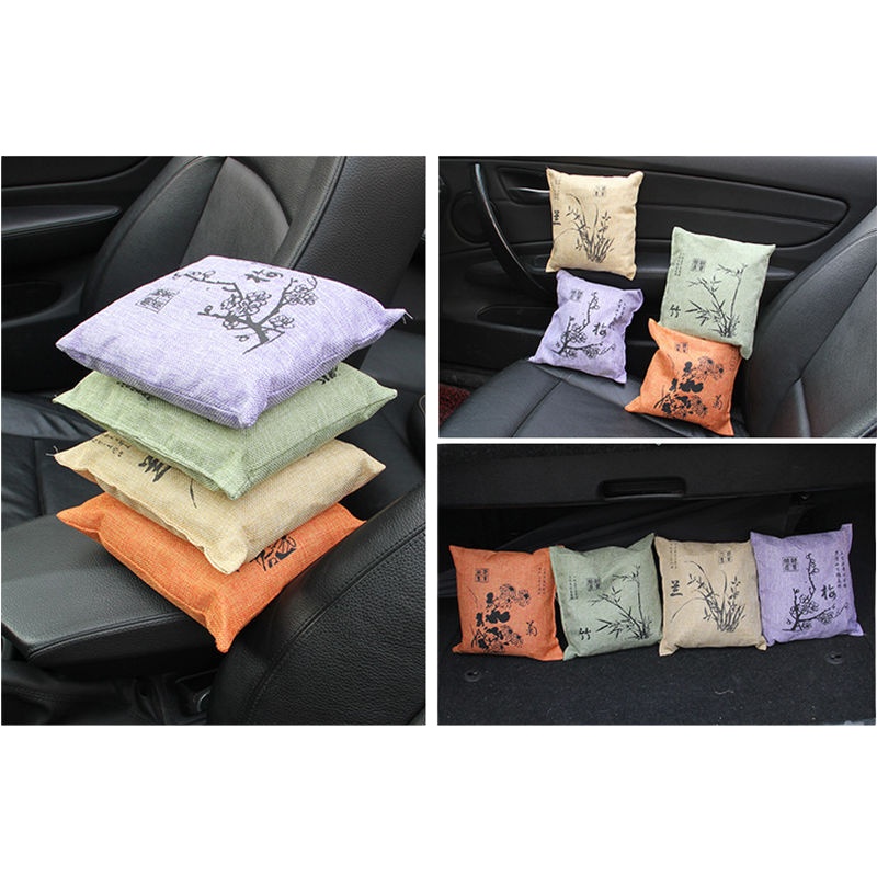 炭包200g装梅兰竹菊共四包 竹炭包汽车家居用除甲醛除异味活性炭衣柜除湿防潮去味