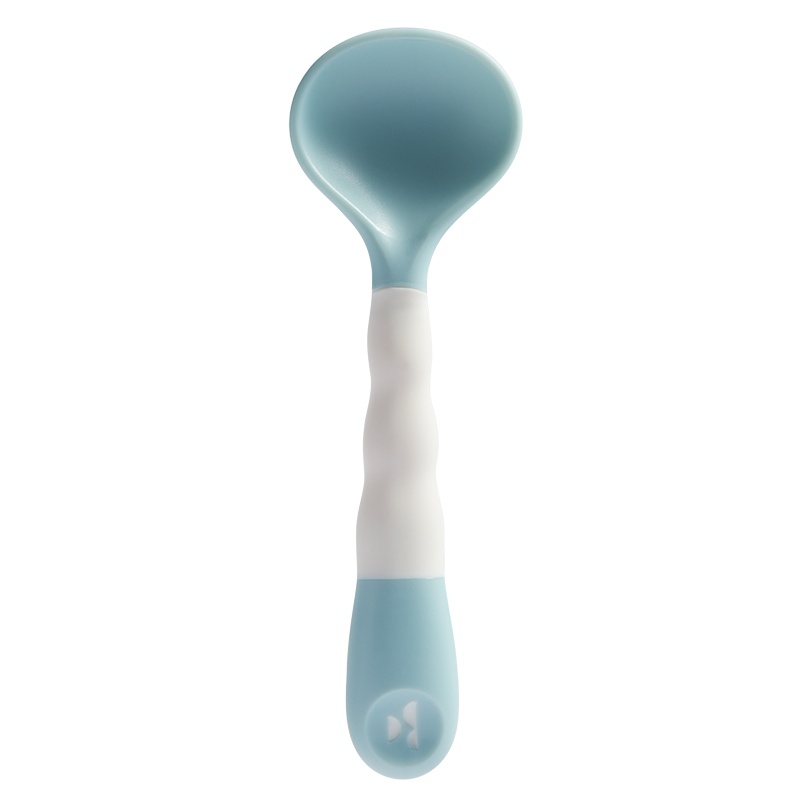 babycare宝宝学吃饭训练勺子喝汤弯头婴儿辅食勺自主进食儿童餐具 静谧蓝