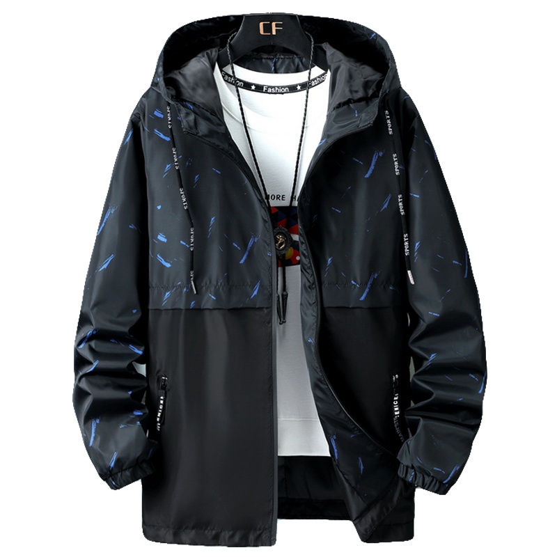 PMMP夹克男春秋季外套加肥加大宽松休闲迷彩外衣男士连帽风衣大码男装