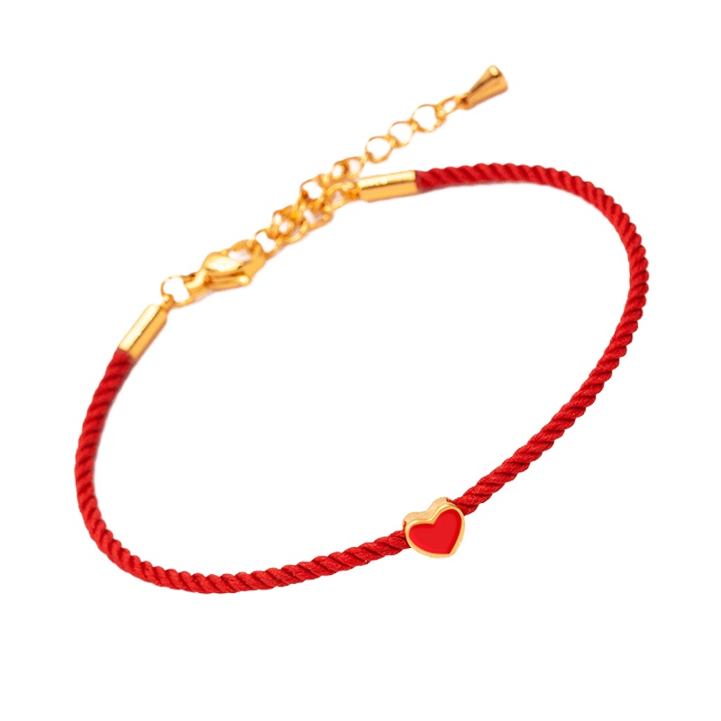 BF璀尚珠宝 黄金3D硬金变色桃心手链 BFS0015