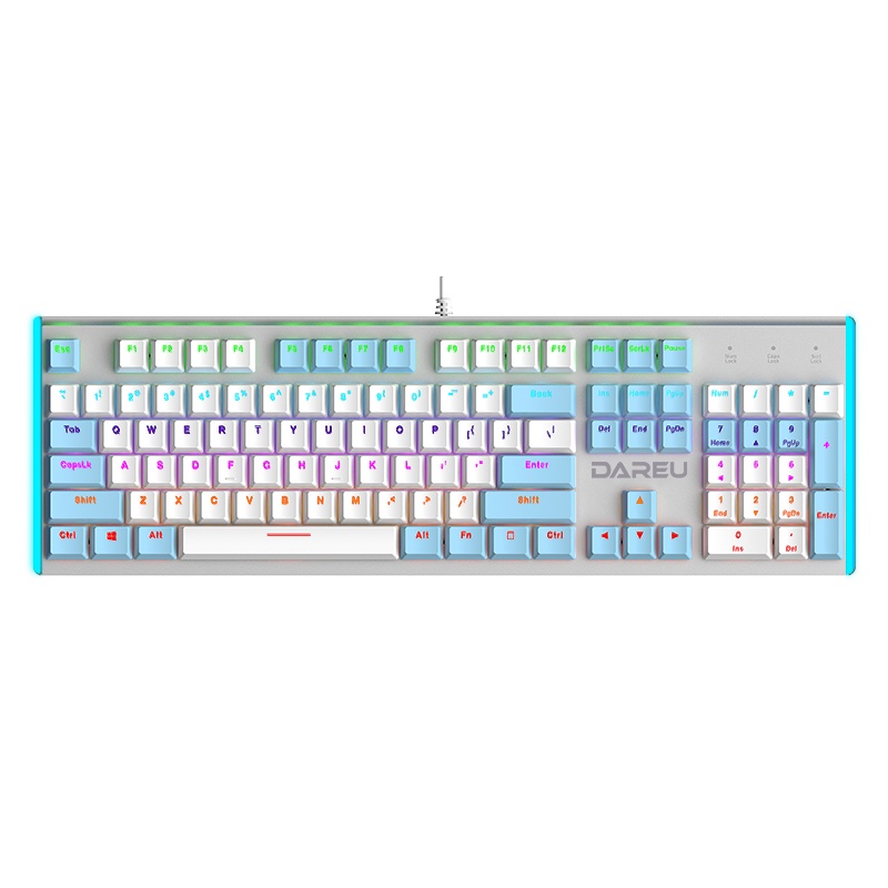顺丰包到家 达尔优牧马人LK165双拼色机械键盘有线电竞台式电脑游戏笔记本有线黑轴青轴茶轴红轴金属打字游戏
