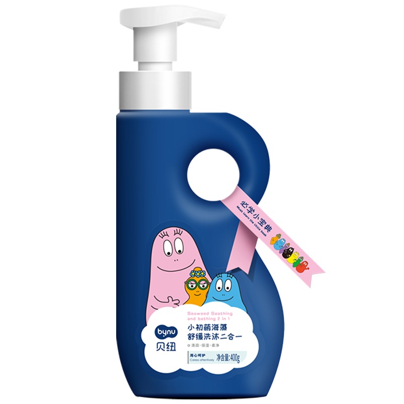 贝纽BYNU 巴巴爸爸宝宝洗发沐浴露二合一400g 小初萌海藻舒缓婴幼儿童洗发水沐浴露母婴清润保湿柔净洗护用品