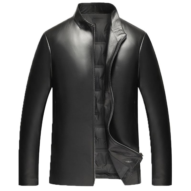 恒源祥男士皮衣2020秋冬新款绵羊皮立领羽绒男士外套皮衣