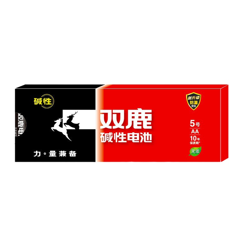 Yefreshen 双鹿5号碱性电池 LR6/AA 4节/卡 40节/盒 一盒装
