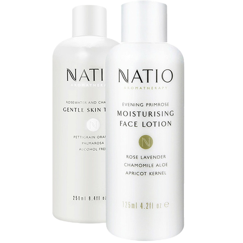 NATIO/娜迪奥袋鼠套装2件套护肤套装(洋甘菊玫瑰水+月见草平衡乳液)深层滋养清爽修护澳洲进口