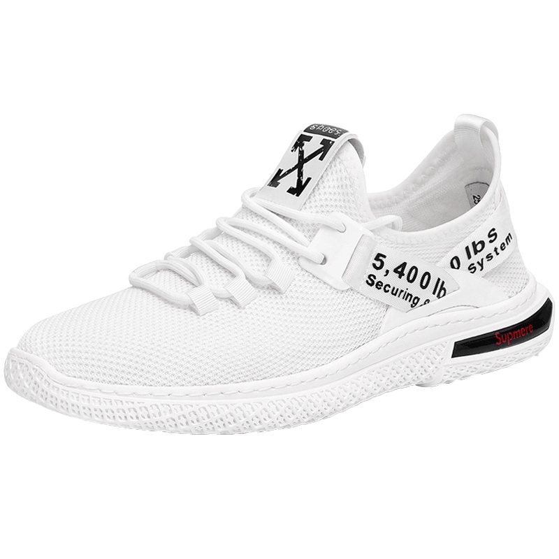 狄恩纪男士网面运动鞋2019新款韩版潮流嘻哈小白鞋夏季透气休闲鞋