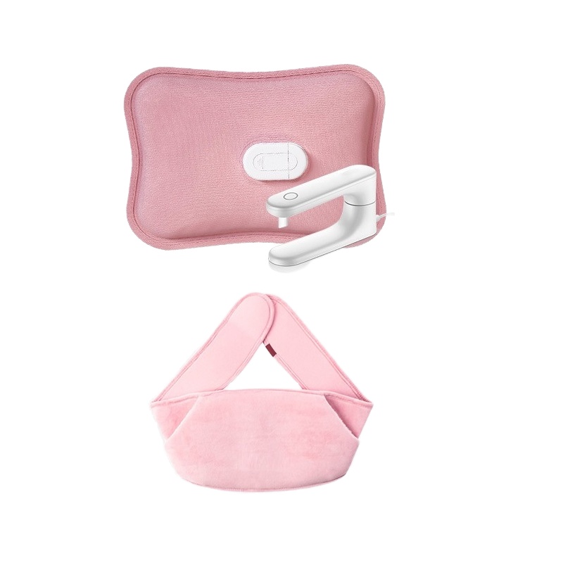 苏宁宜品热水袋充电式暖水袋防爆煖宝宝暖手宝女敷肚子热宝毛绒可爱-哑光粉[哑光内胆热水袋+双插手保暖腰带+防爆夹]