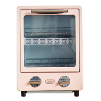 Toffy 电烤箱 日本网红复古双层小烤箱 家用多功能烘焙小型9L迷你全自动蒸箱 一体机蒸汽小家电 K-TS1 粉色