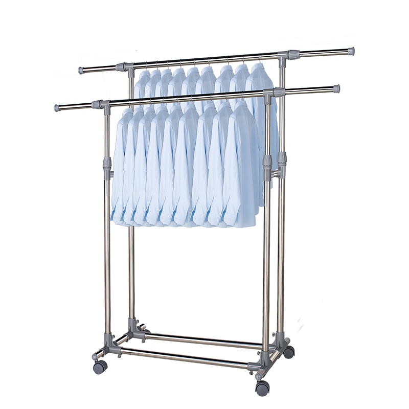 四季沐歌晾衣架落地折叠室内家用翼型 婴儿架晒被架卧室晒衣架凉衣架阳台晾衣杆银色