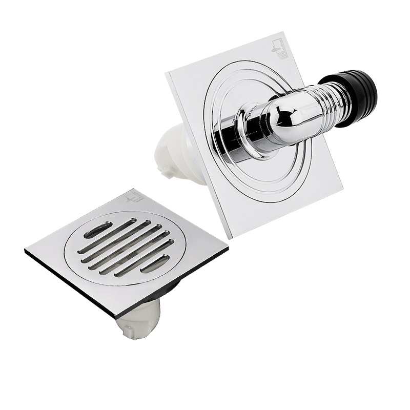 潜水艇(submarine)地漏全铜防臭地漏套餐洗衣机地漏防臭芯沐浴房地漏盖板 套餐1 铜质防臭式