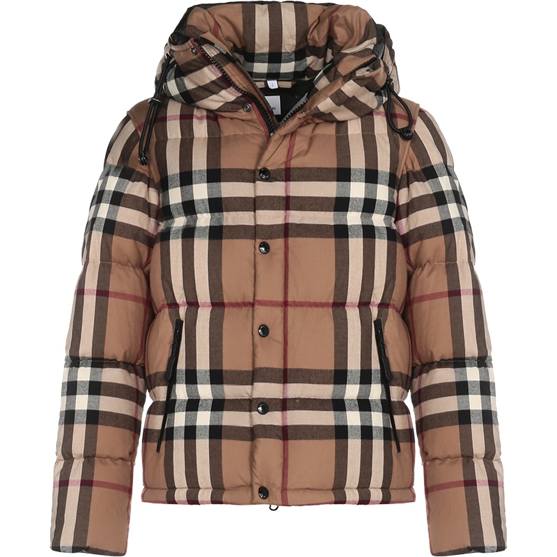 BURBERRY 博柏利 男款 棉质鹅绒可拆式衣袖连帽羽绒服外套马甲 80361811