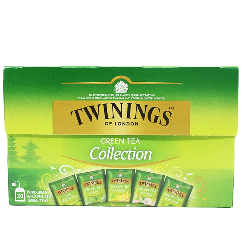 英国川宁(TWININGS) 绿茶精选装20包*1.7g 波兰进口茶叶袋泡茶包五种口味