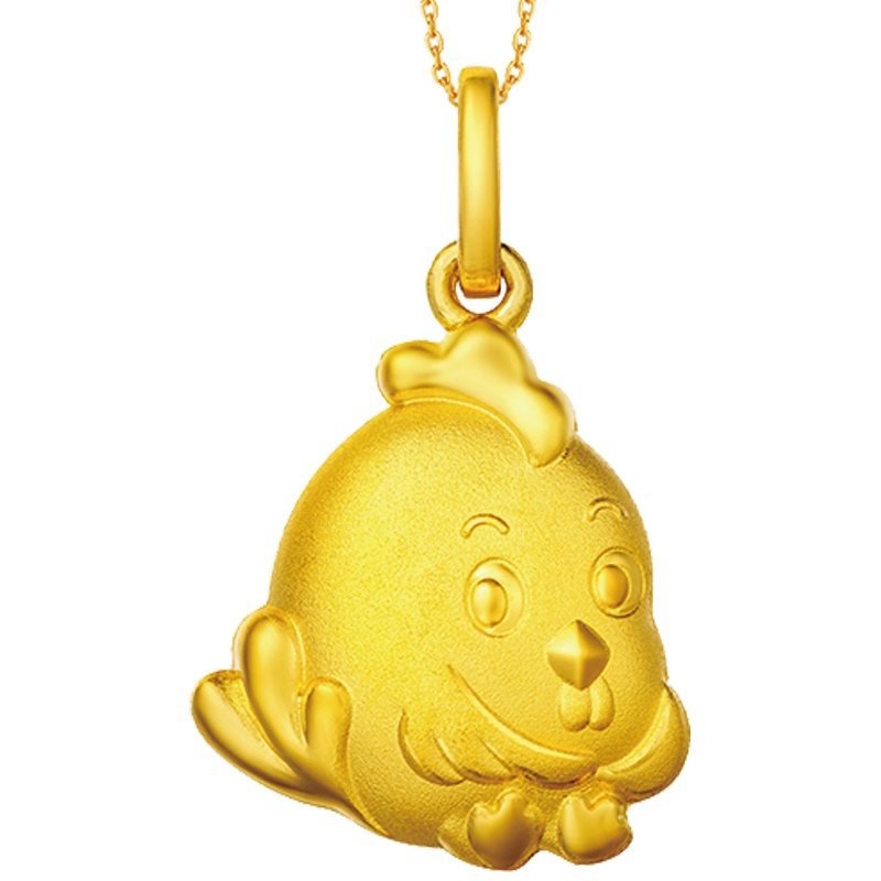 周大福生肖鸡神气小鸡足金金吊坠计价(工费:58)F199502