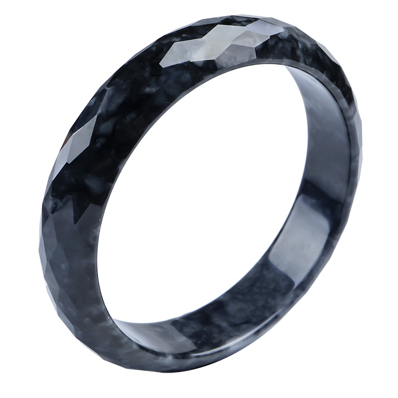 印象眸[玉雕大师周子周工作室作品]翡翠手镯 女款乌鸡种多口径可选玉石手镯 附送证书