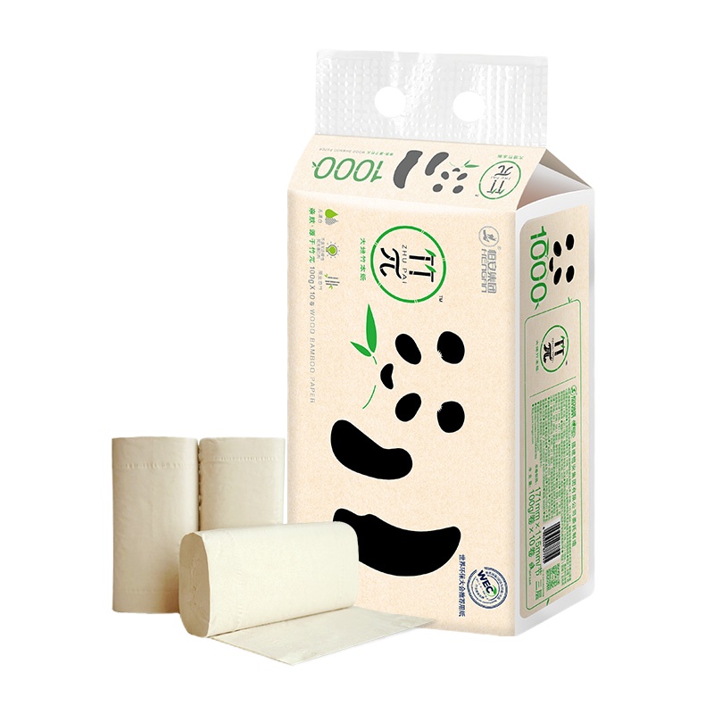 心相印 ZLR100 竹π实芯卷纸 3层100克 家用卫生纸 10卷/提 1提装