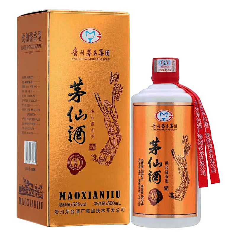 茅台 茅仙酒 醇香 53度 柔和酱香型白酒 500ml/盒