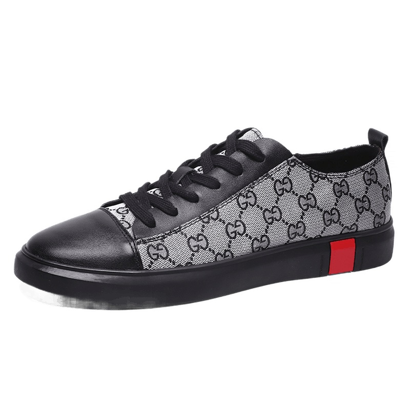 策乐(cele)男鞋透气时尚板鞋男潮流休闲鞋男低帮平底鞋舒适皮鞋男头层牛皮DP-8617