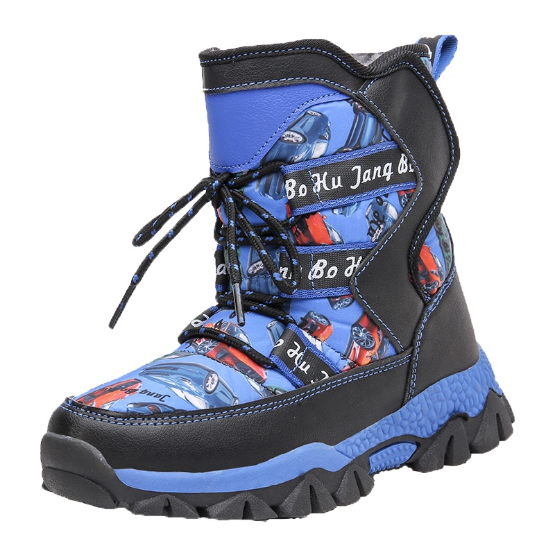 CLAW MONEY童鞋2021冬季新款儿童雪地靴男童棉鞋加绒加厚防滑保暖