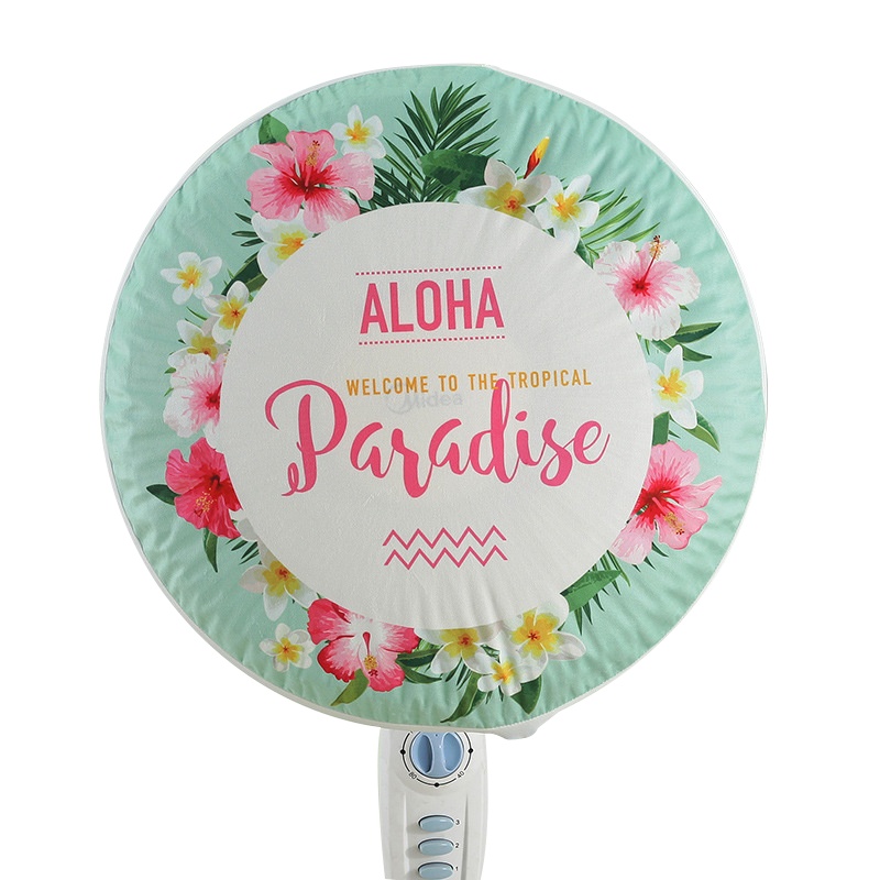 京城派 电风扇罩子防尘罩套子电扇保护罩立式落地式全包布艺圆形防灰网罩 016美丽花环 直径约46cm