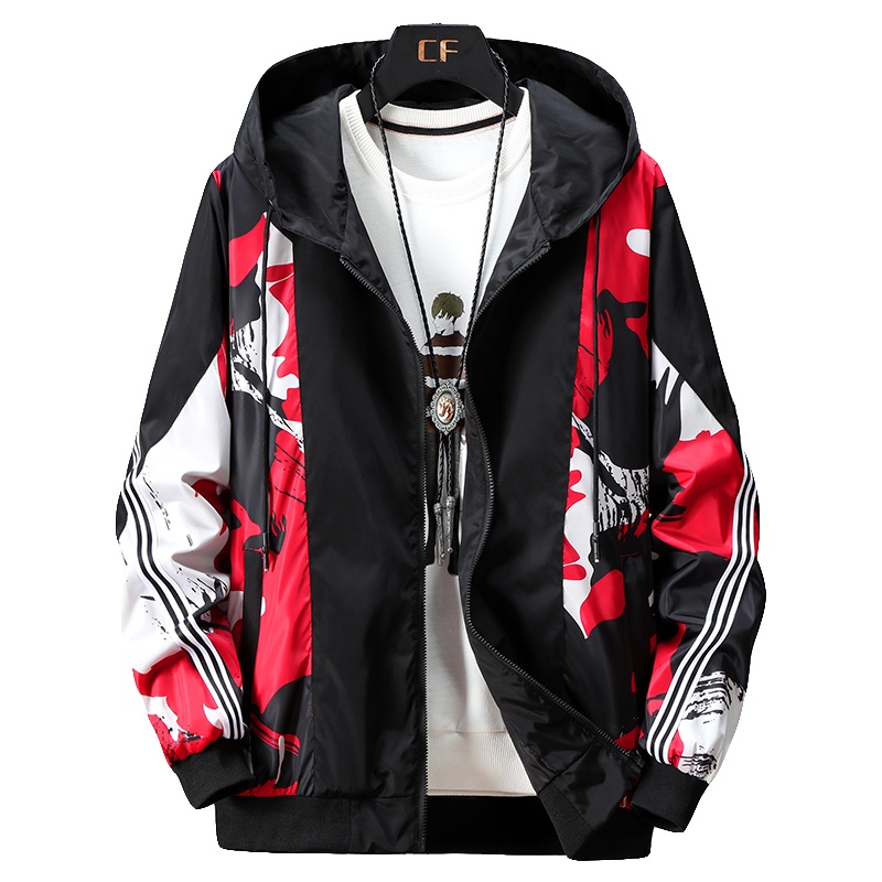 PMMP夹克外套男士潮春秋胖子宽松迷彩新款秋季加肥加大码胖子帅气风衣