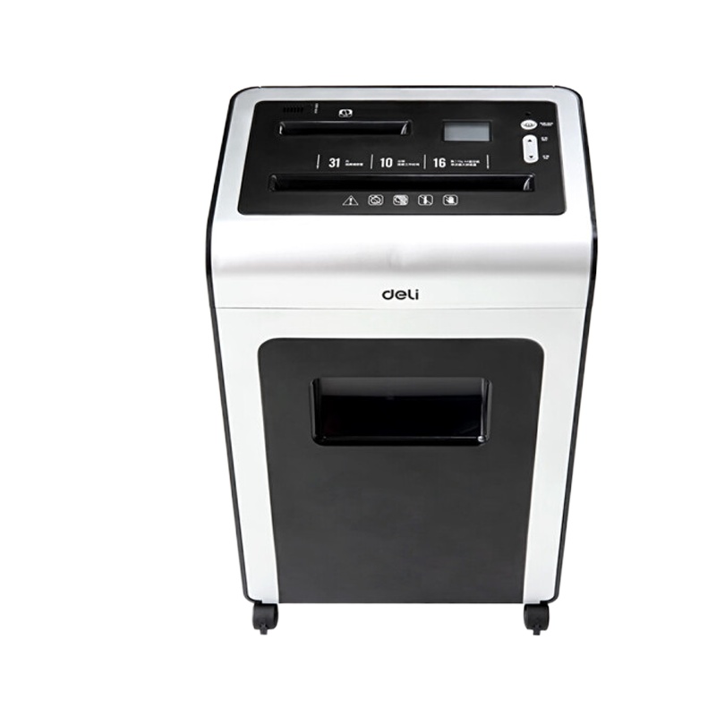 得力(deli)9913 碎纸机粒状电动负离子净化粉碎机办公家用大功率保密纸张文件商用粉碎机 黑色