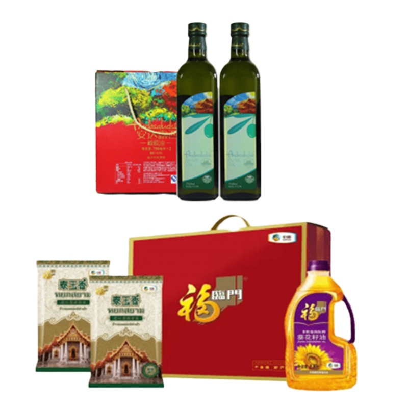 中粮福临门食用油-橄榄油-泰国大米组合套装