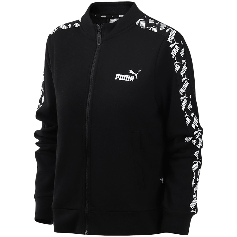 PUMA彪马女装运动服复古串标拼接休闲立领夹克外套583822