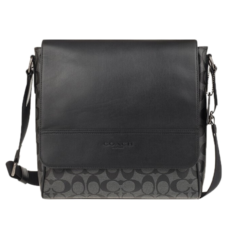 [直营]蔻驰(COACH) Charles/ Houston系列 男士翻盖拼皮/真皮 包盖式 单肩包斜挎包 男包